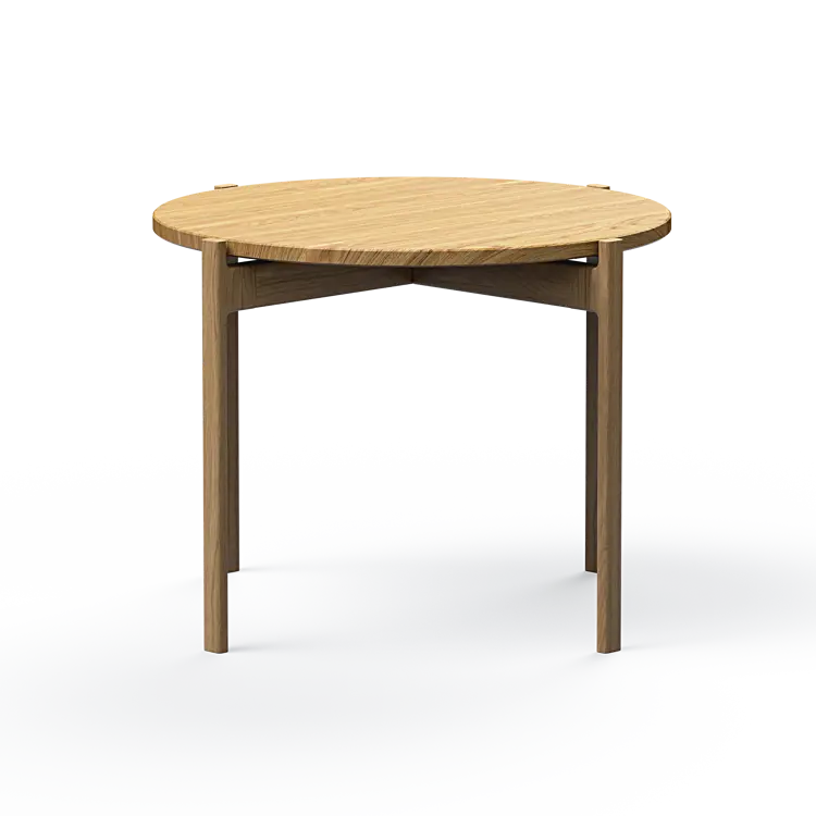 Ashler Couchtisch mit Holzplatte, Ø60