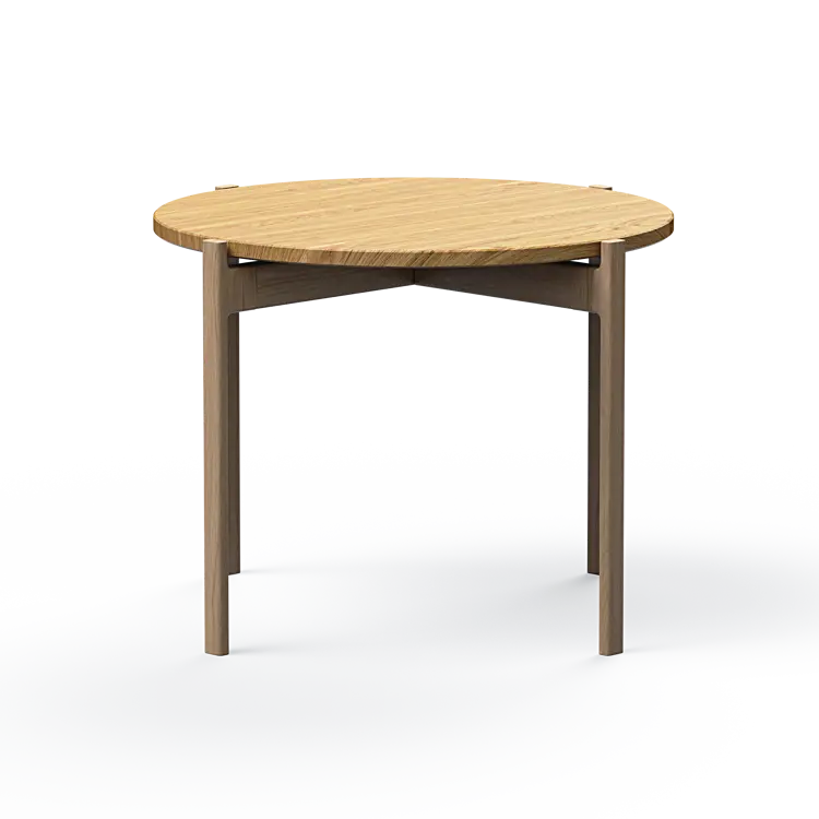 Ashler Couchtisch mit Holzplatte, Ø60
