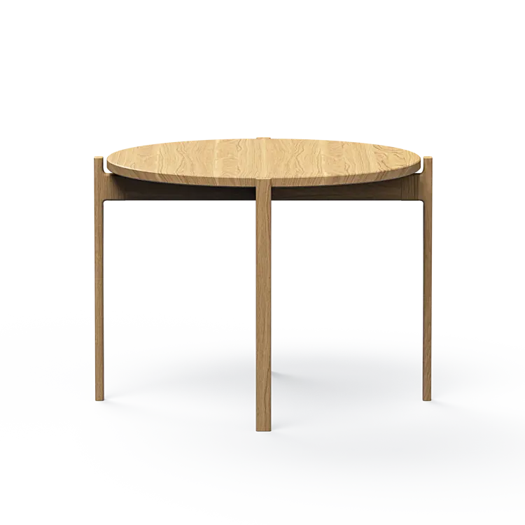 Ashler Couchtisch mit Holzplatte, Ø60