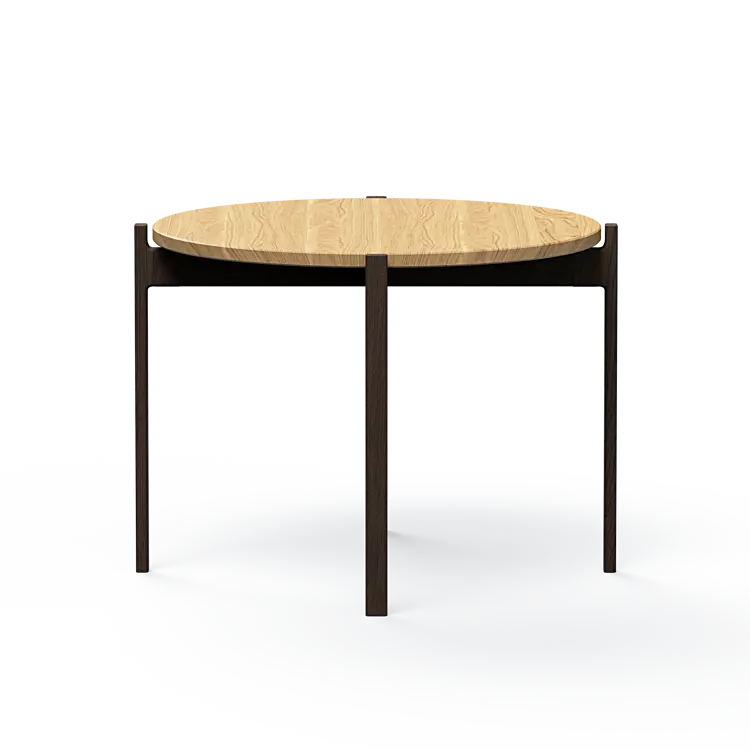 Ashler Couchtisch mit Holzplatte, Ø60