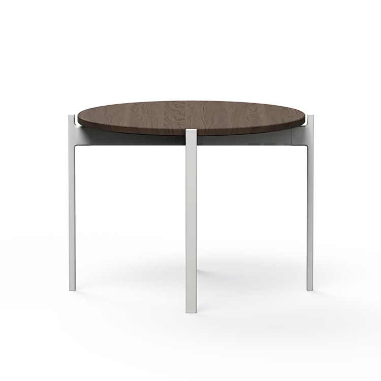 Ashler Couchtisch mit Holzplatte, Ø60