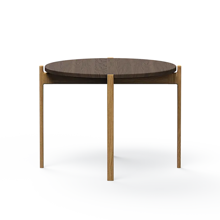 Ashler Couchtisch mit Holzplatte, Ø60