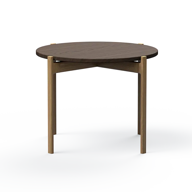 Ashler Couchtisch mit Holzplatte, Ø60