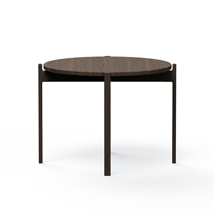 Ashler Couchtisch mit Holzplatte, Ø60