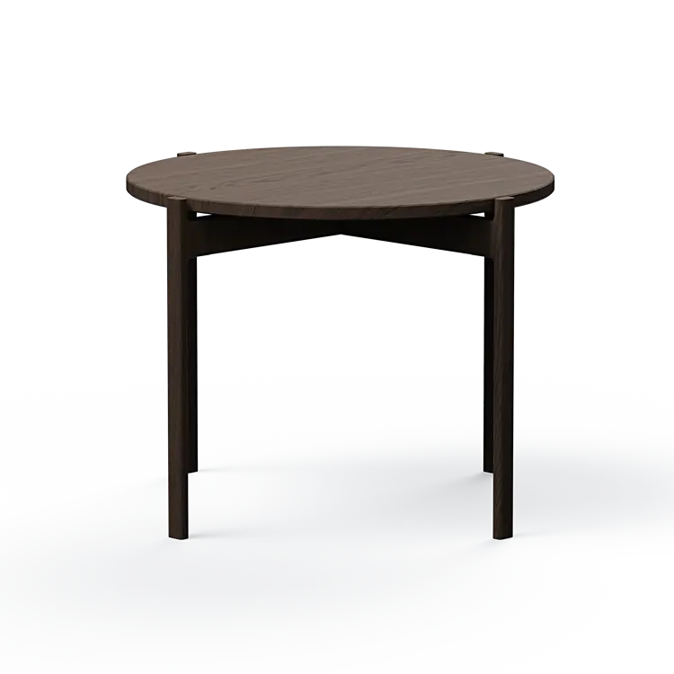 Ashler Couchtisch mit Holzplatte, Ø60