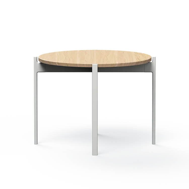 Ashler Couchtisch mit Holzplatte, Ø60