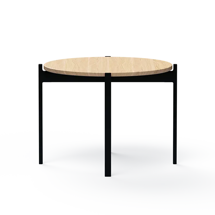 Ashler Couchtisch mit Holzplatte, Ø60