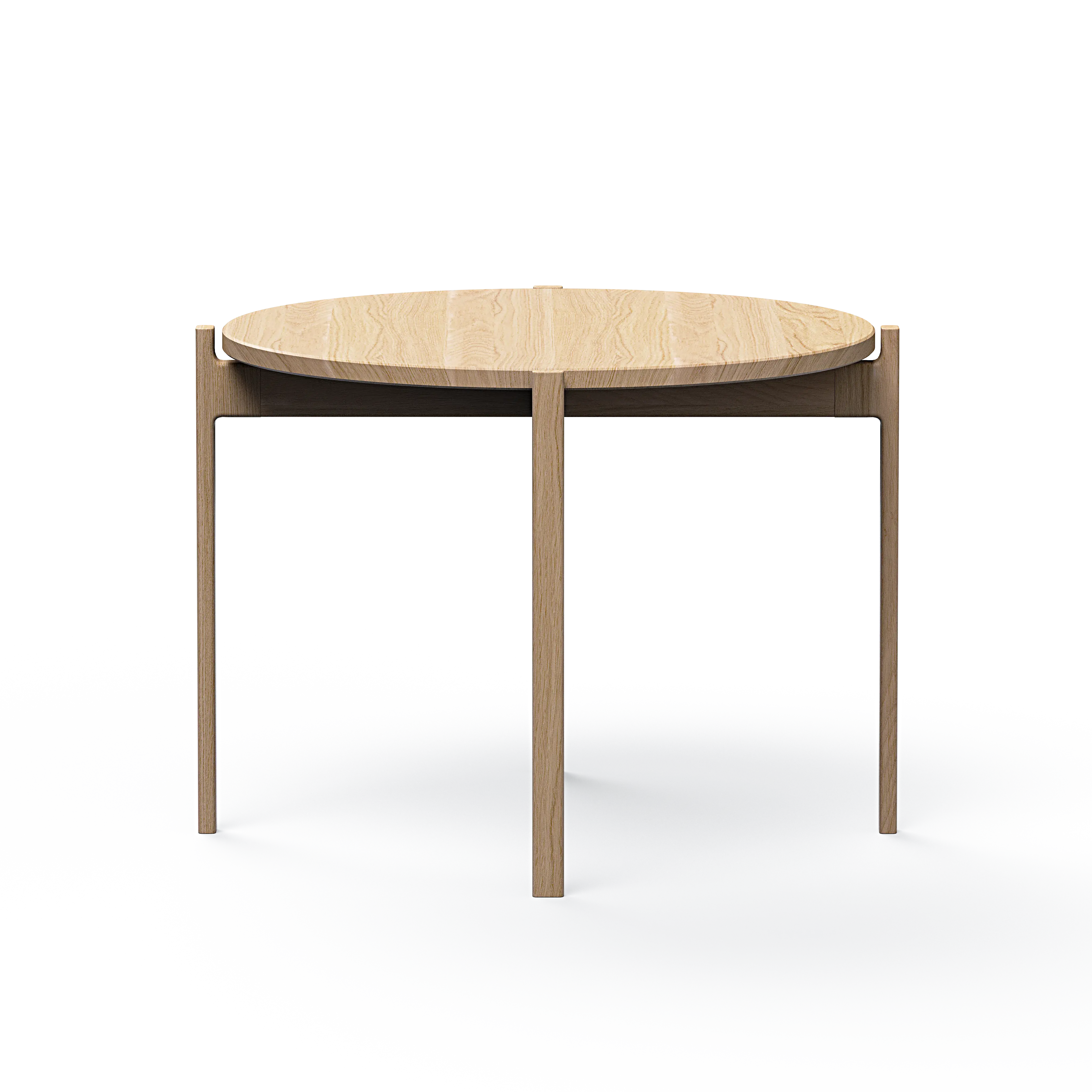 Ashler Couchtisch mit Holzplatte,  Ø60