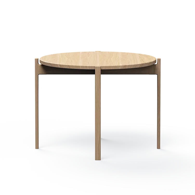 Ashler Couchtisch mit Holzplatte, Ø60