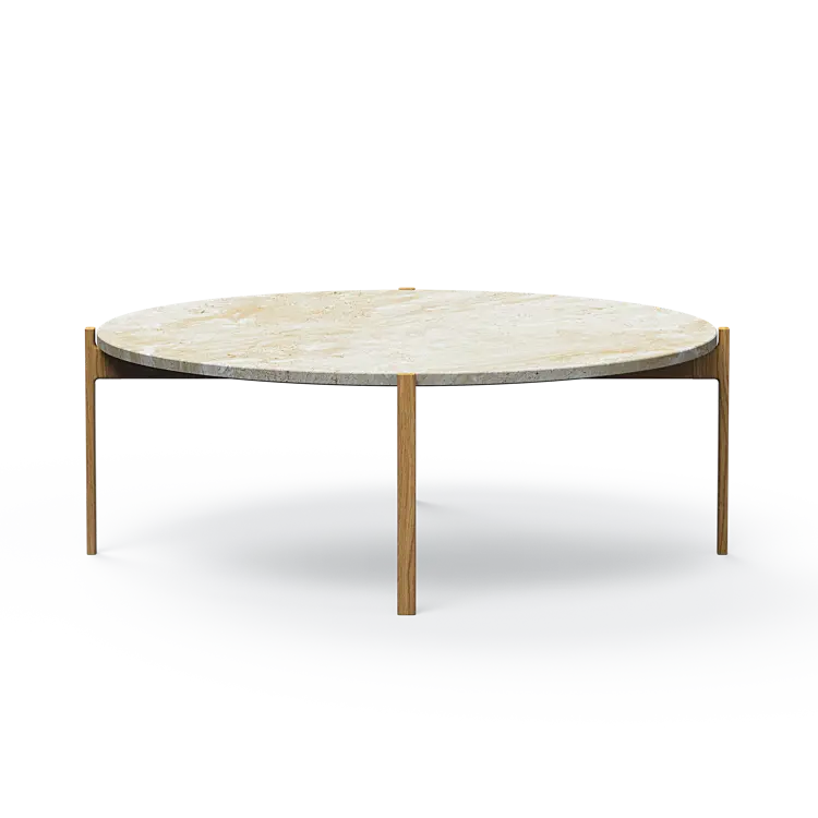 Ashler Couchtisch mit Steinplatte, Ø100