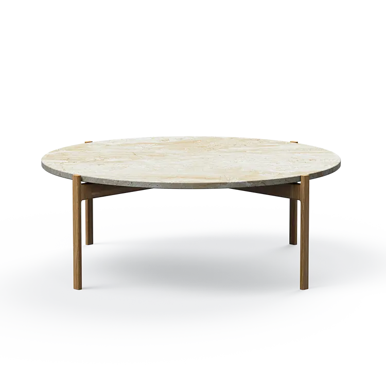 Ashler Couchtisch mit Steinplatte, Ø100