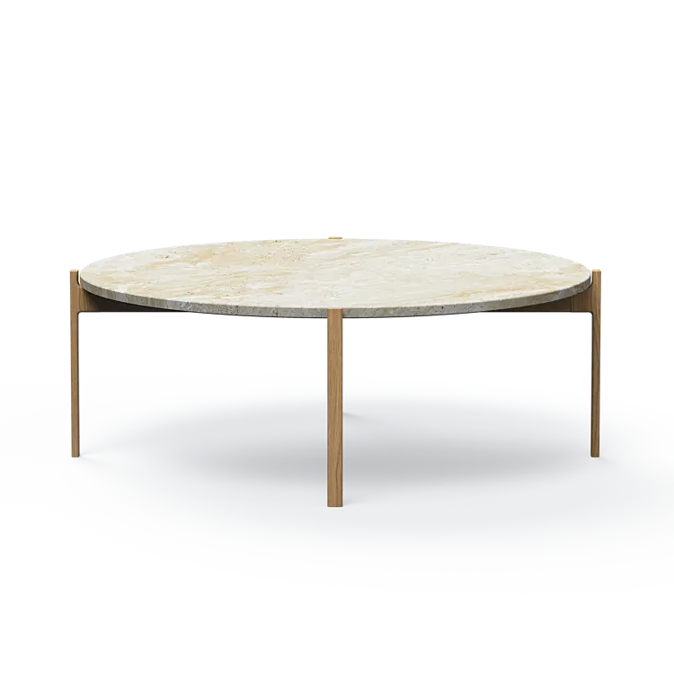 Ashler Couchtisch mit Steinplatte, Ø100