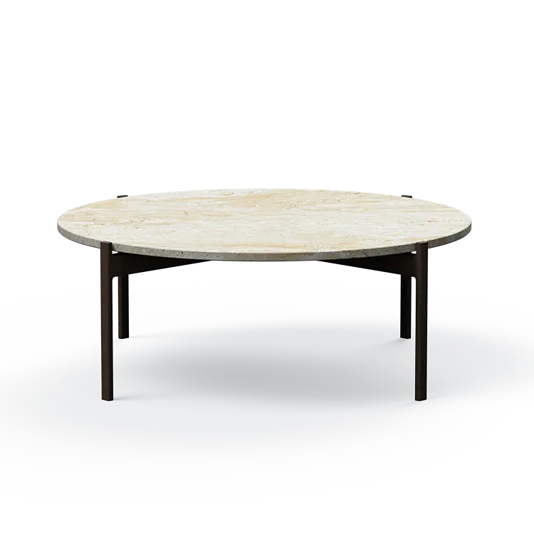 Ashler Couchtisch mit Steinplatte, Ø100