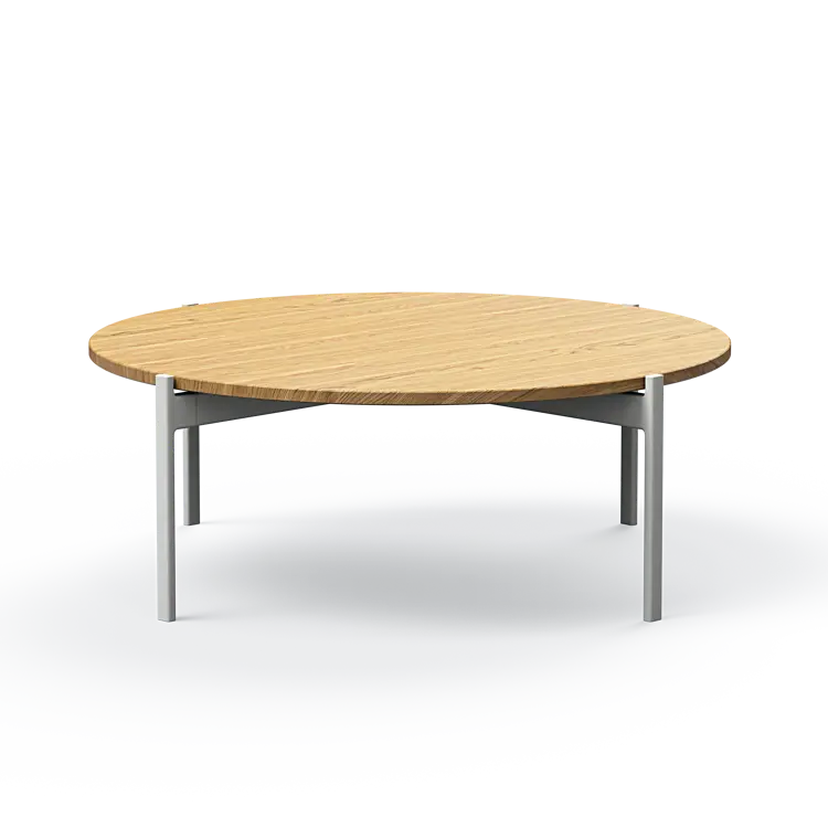 Ashler Couchtisch mit Holzplatte, Ø100
