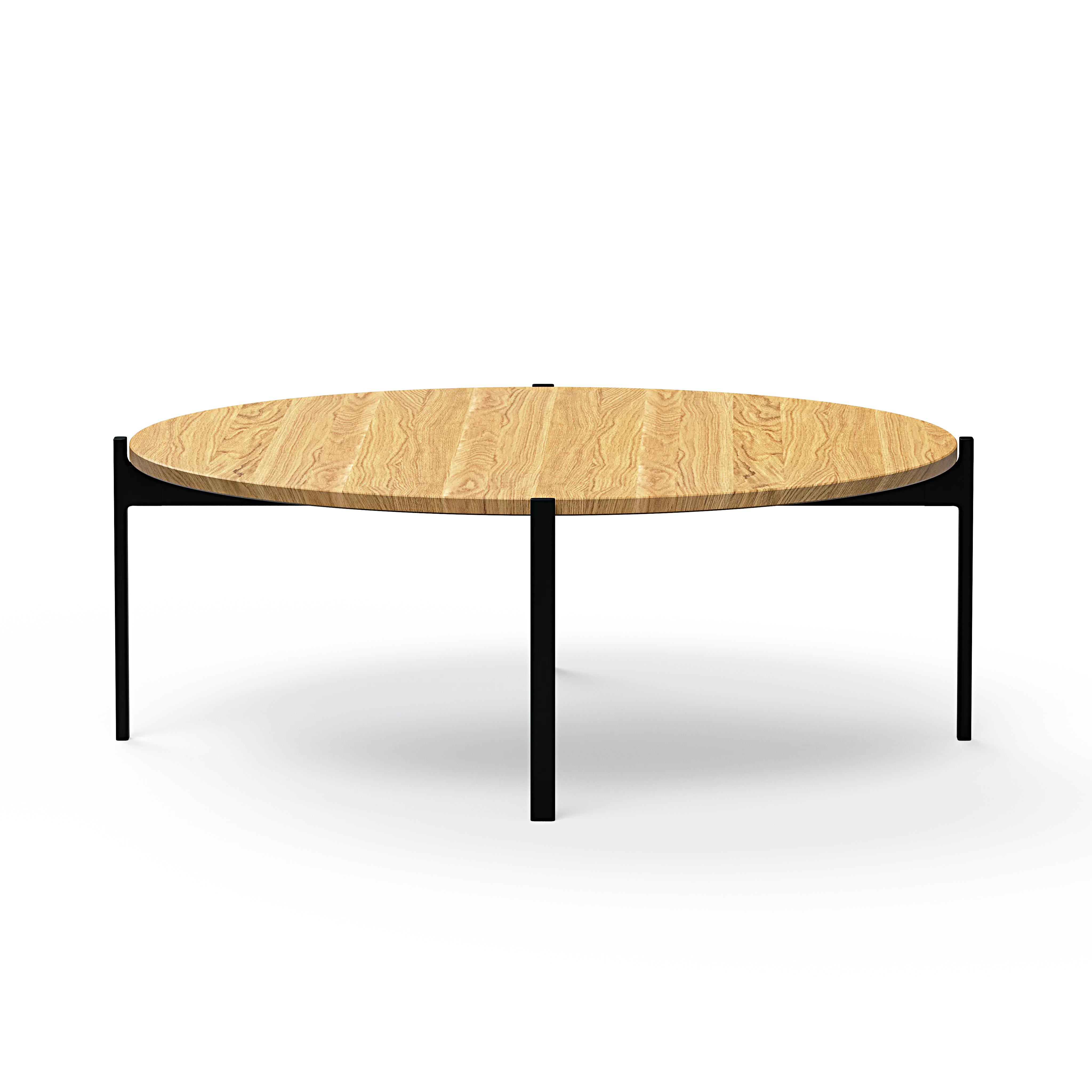 Ashler Couchtisch mit Holzplatte, Ø100