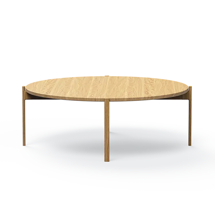 Ashler Couchtisch mit Holzplatte, Ø100