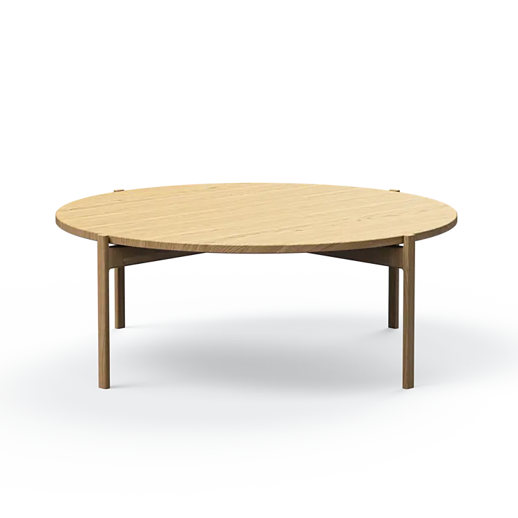 Ashler Couchtisch mit Holzplatte, Ø100