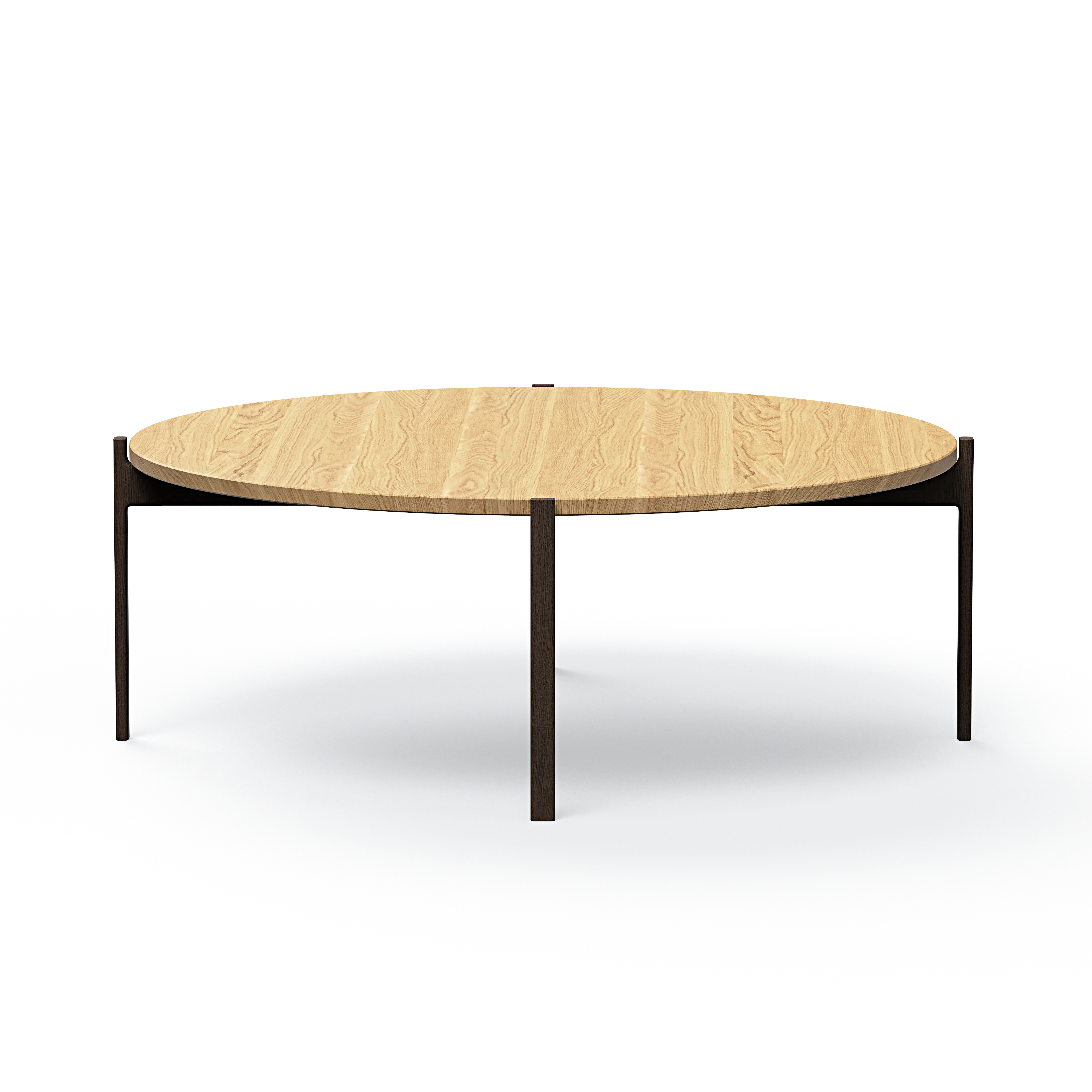 Ashler Couchtisch mit Holzplatte, Ø100