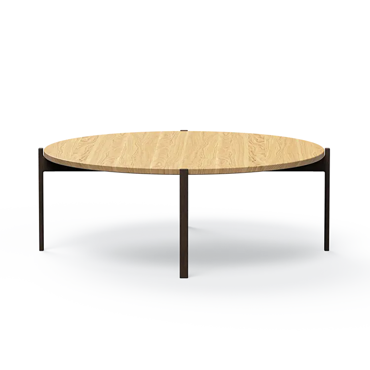 Ashler Couchtisch mit Holzplatte, Ø100