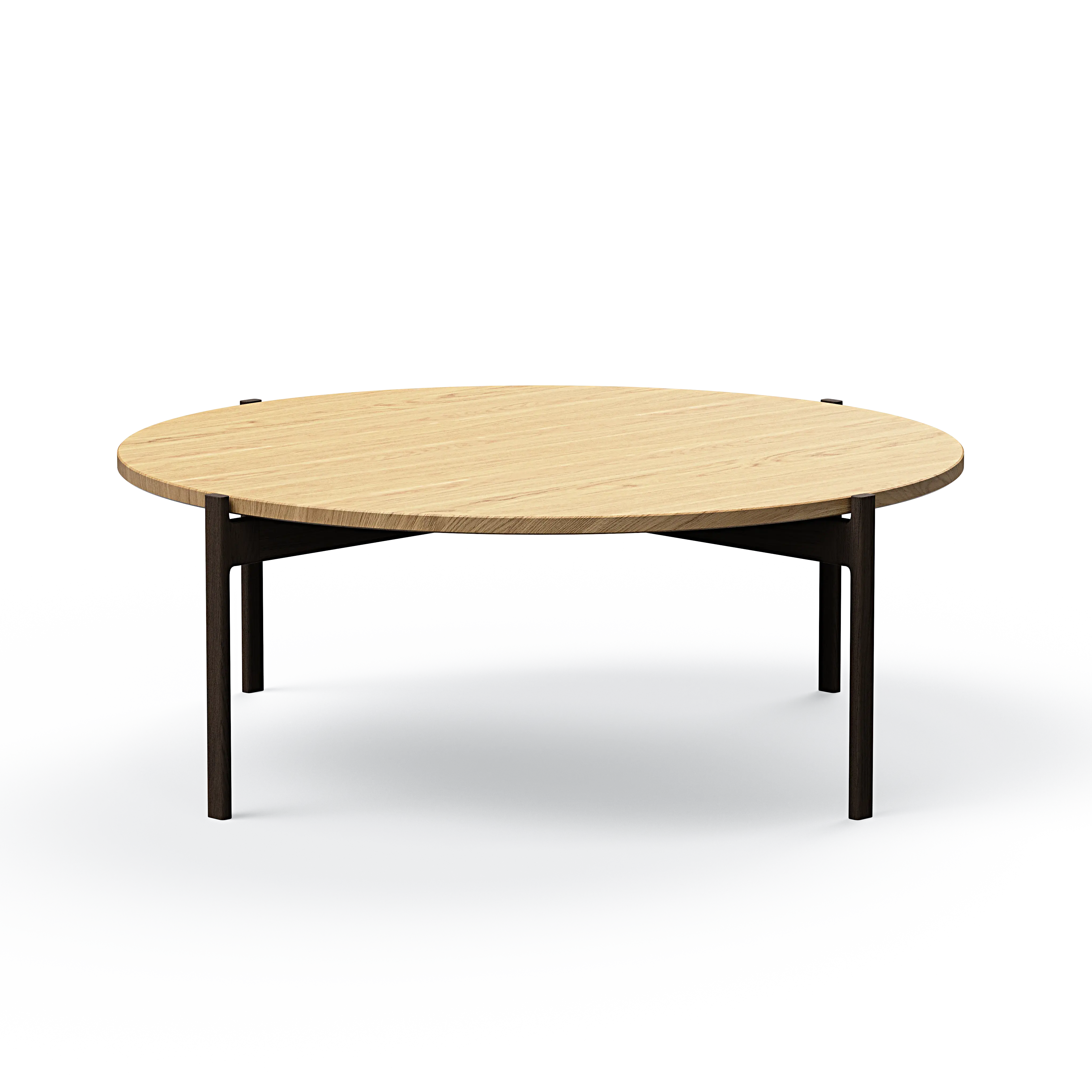 Ashler Couchtisch mit Holzplatte, Ø100