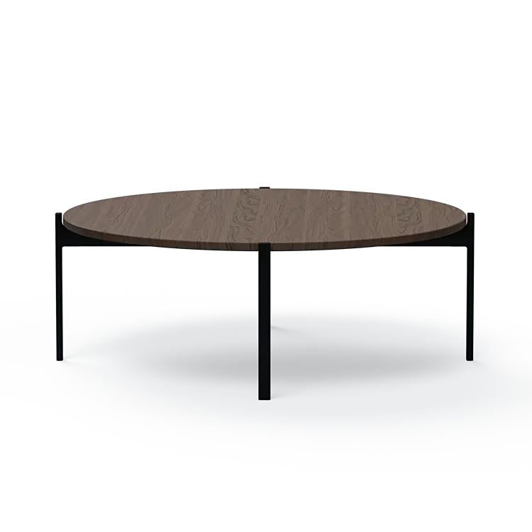 Ashler Couchtisch mit Holzplatte, Ø100