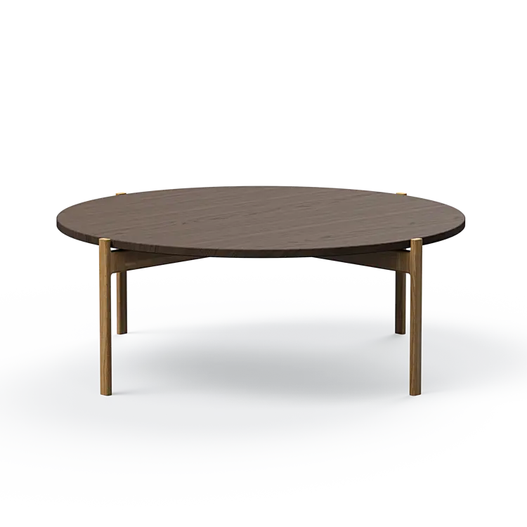 Ashler Couchtisch mit Holzplatte, Ø100