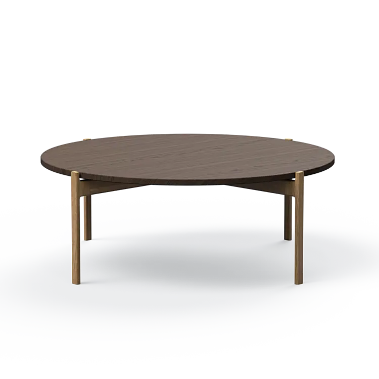 Ashler Couchtisch mit Holzplatte, Ø100