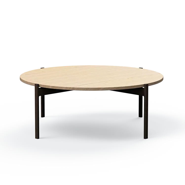 Ashler Couchtisch mit Holzplatte, Ø100