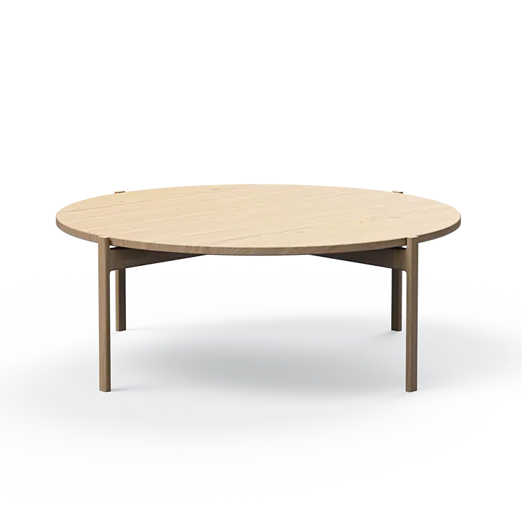 Ashler Couchtisch mit Holzplatte, Ø100