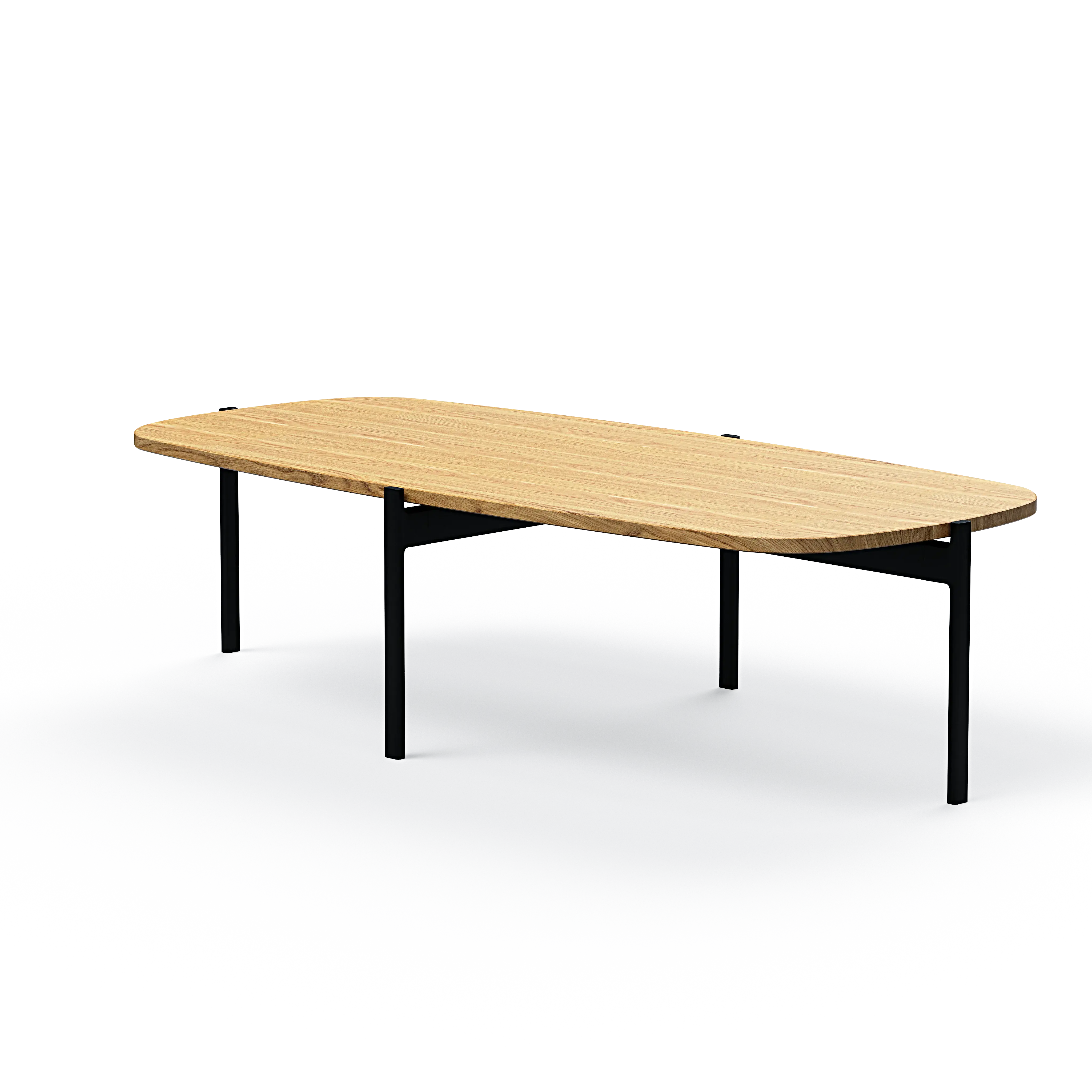 Ashler Couchtisch mit Holzplatte, Bootsförmig