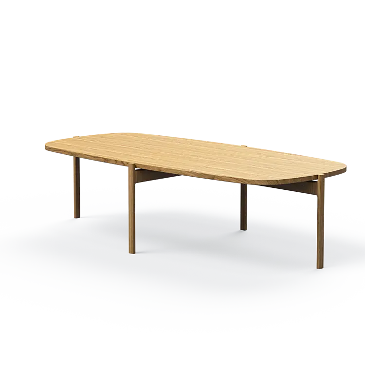 Ashler Couchtisch mit Holzplatte, Bootsförmig