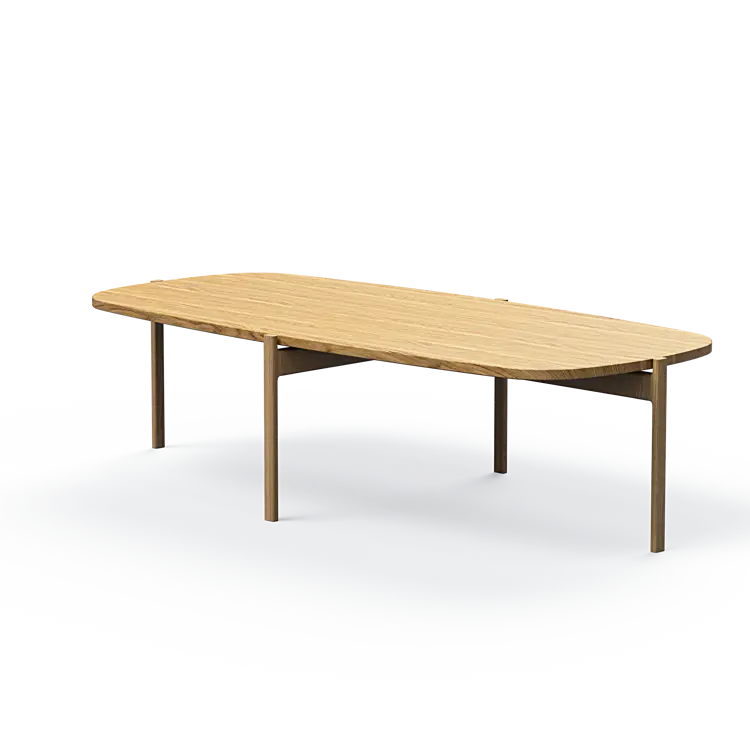 Ashler Couchtisch mit Holzplatte, Bootsförmig