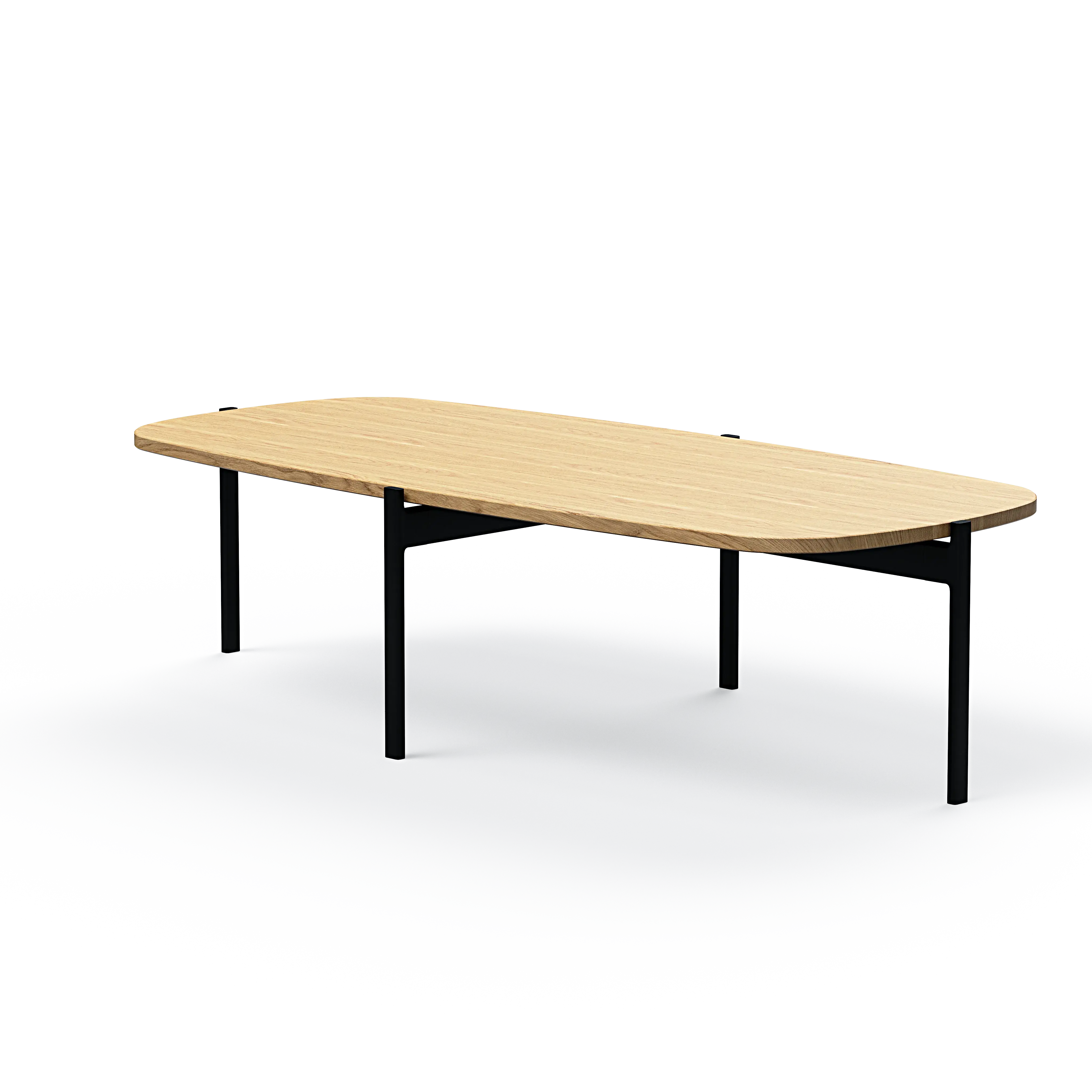 Ashler Couchtisch mit Holzplatte, Bootsförmig