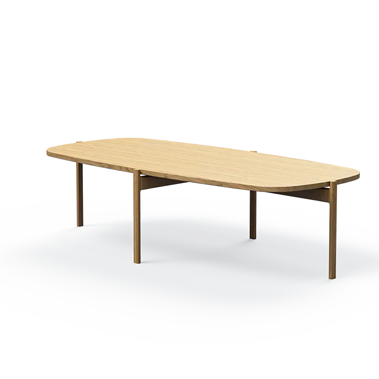 Ashler Couchtisch mit Holzplatte, Bootsförmig