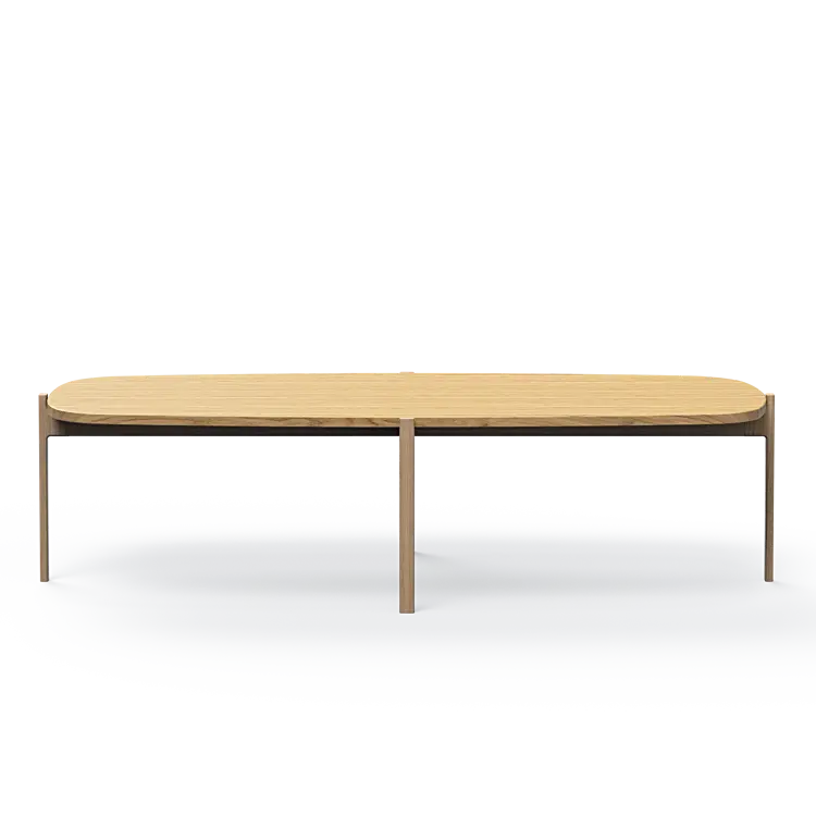 Ashler Couchtisch mit Holzplatte, Bootsförmig