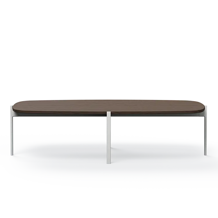 Ashler Couchtisch mit Holzplatte, Bootsförmig