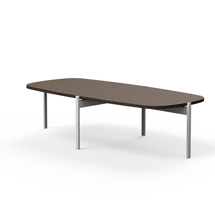 Ashler Couchtisch mit Holzplatte, Bootsförmig