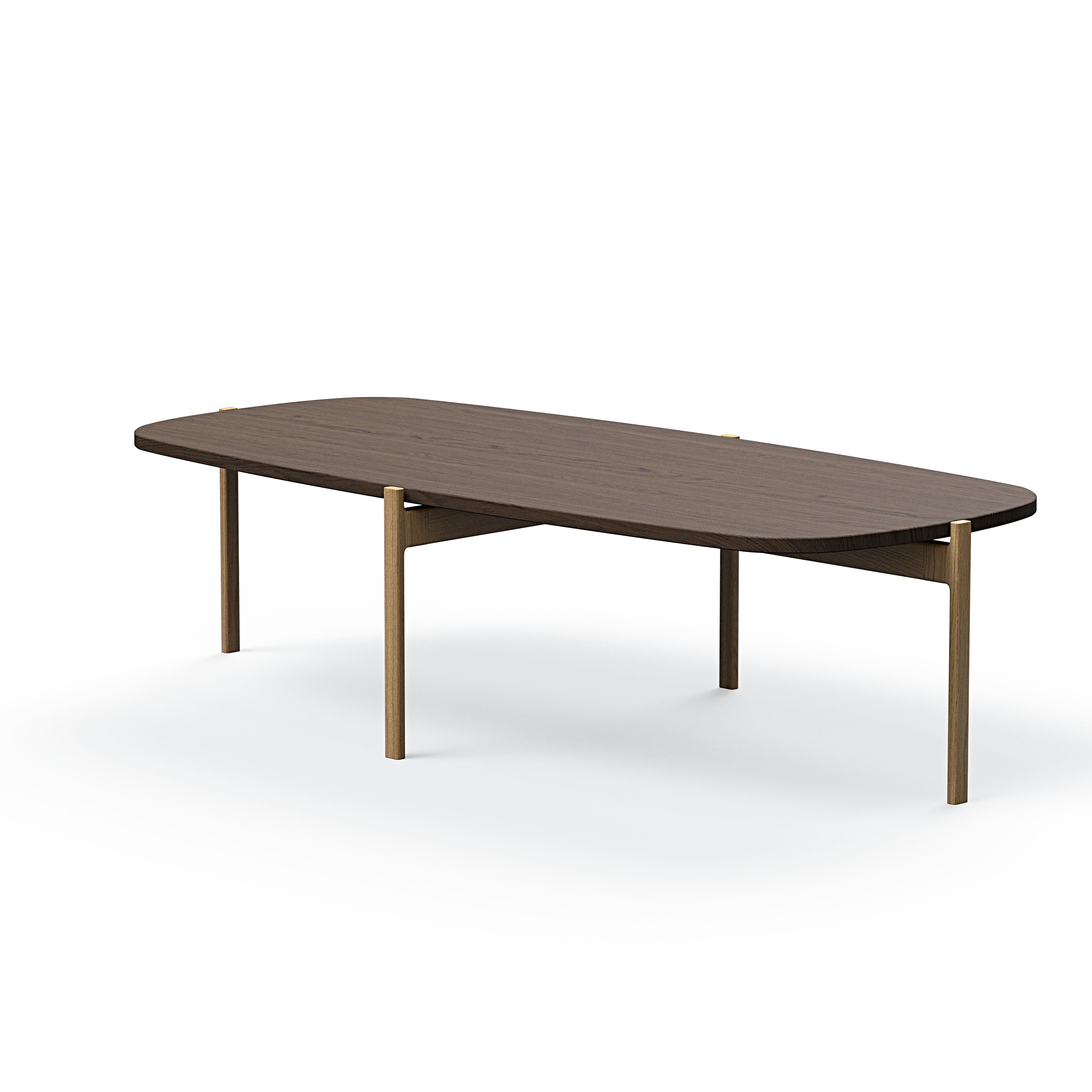 Ashler Couchtisch mit Holzplatte, Bootsförmig