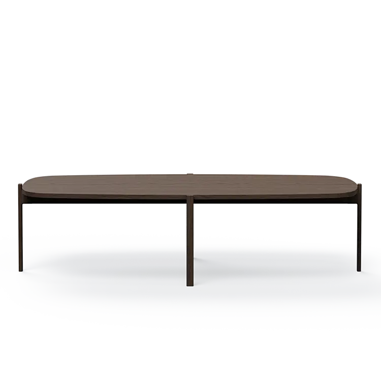 Ashler Couchtisch mit Holzplatte, Bootsförmig