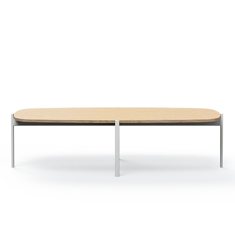 Ashler Couchtisch mit Holzplatte, Bootsförmig