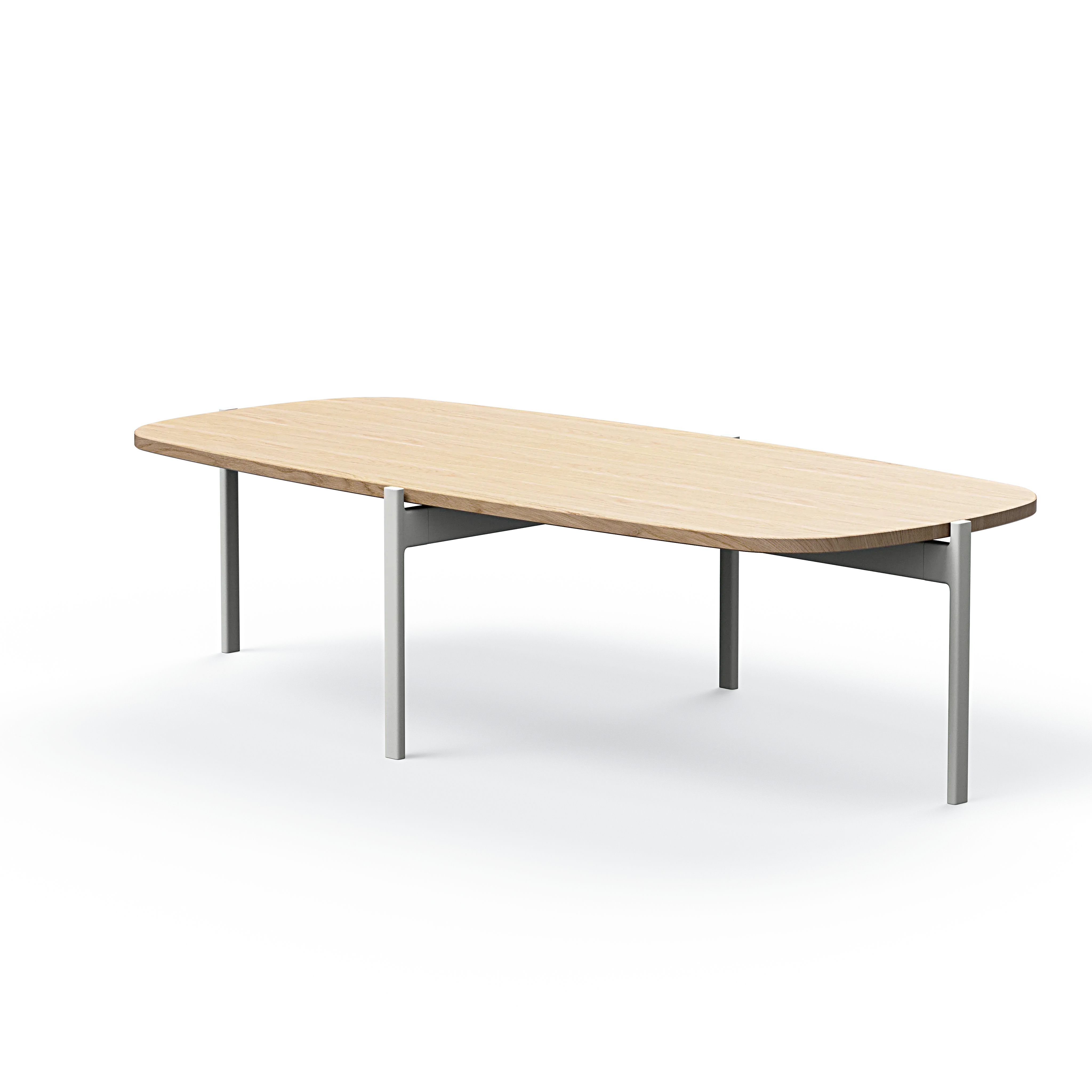 Ashler Couchtisch mit Holzplatte, Bootsförmig