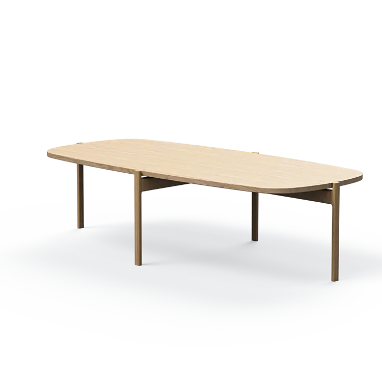 Ashler Couchtisch mit Holzplatte, Bootsförmig
