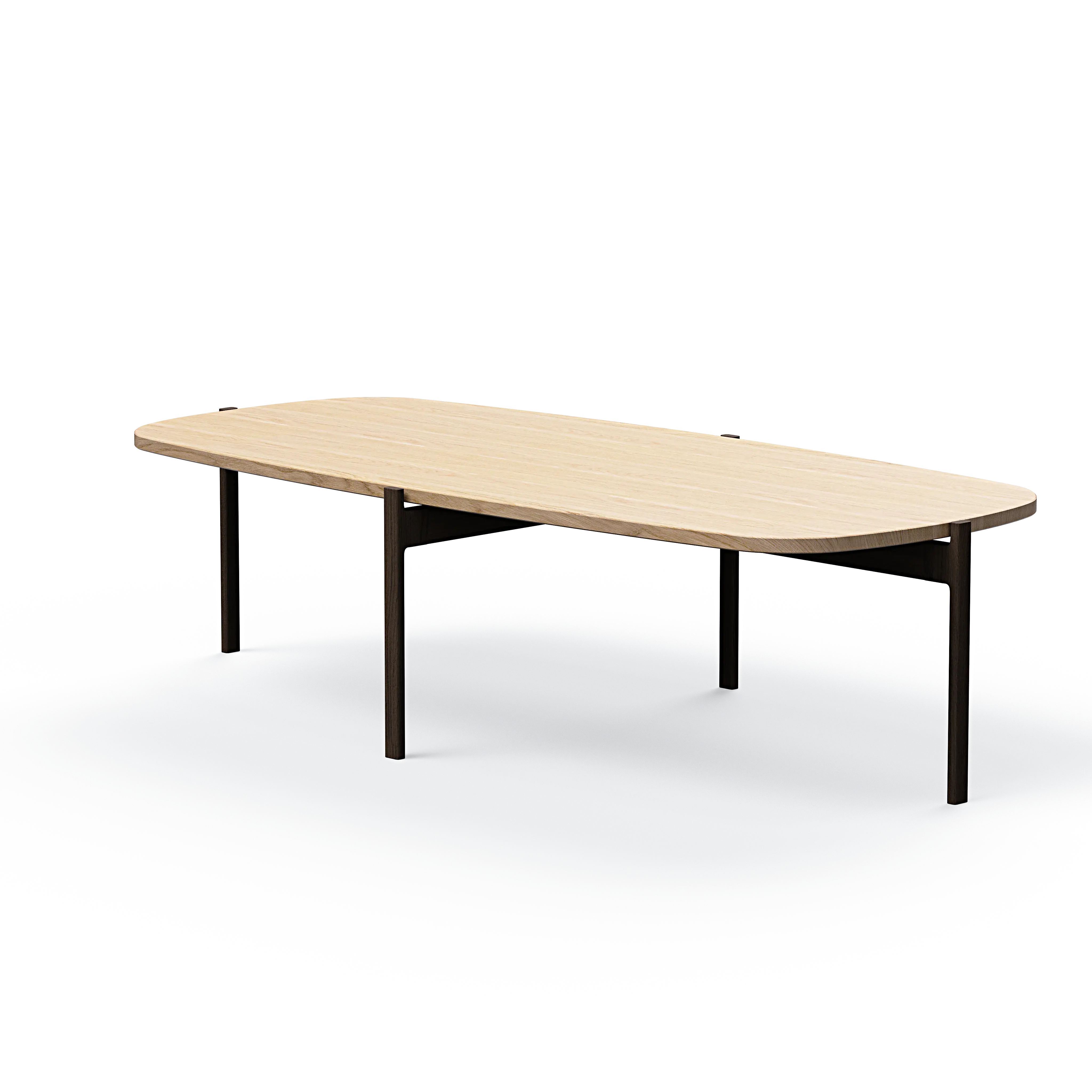 Ashler Couchtisch mit Holzplatte, Bootsförmig